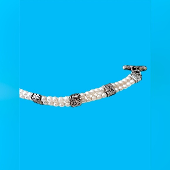 Brighton Lady Jane Bracelet White Glass Pearls Silver plated.. - Picture 5 of 6